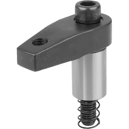 Kipp Hook Clamp With Ground Shank, Form:C, M16X85, R=50, D=32, Carbon Steel Black Oxidized K0014.316150